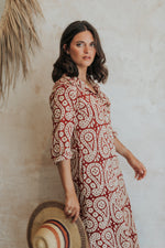 Red shirt dress