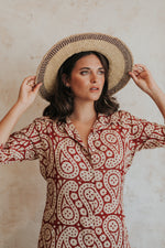 Red shirt dress