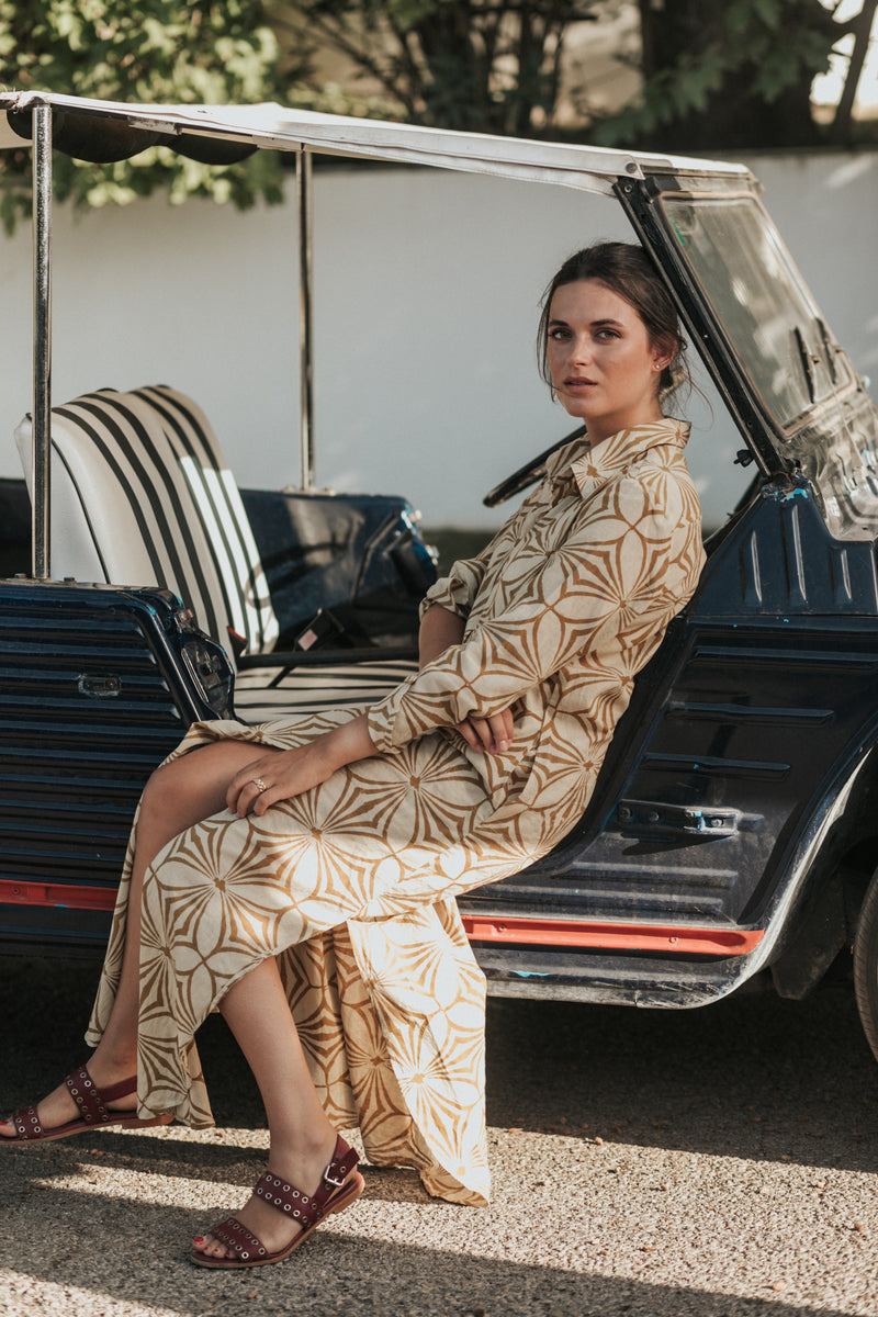 Mustard shirt dress