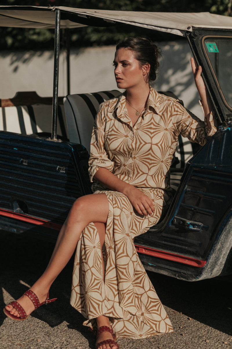 Mustard shirt dress