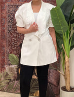Short sleeves white jacket