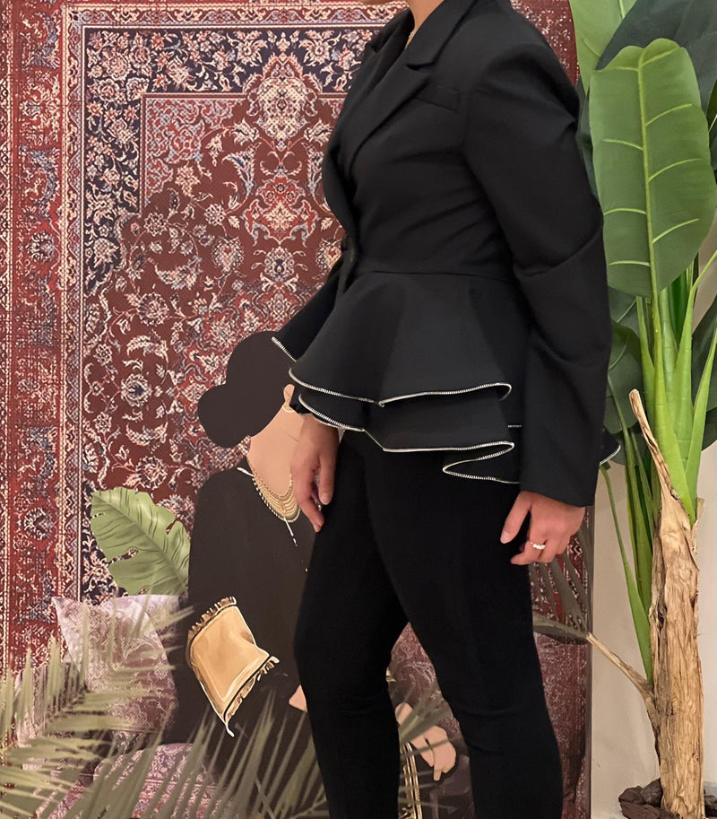 Black peplum jacket