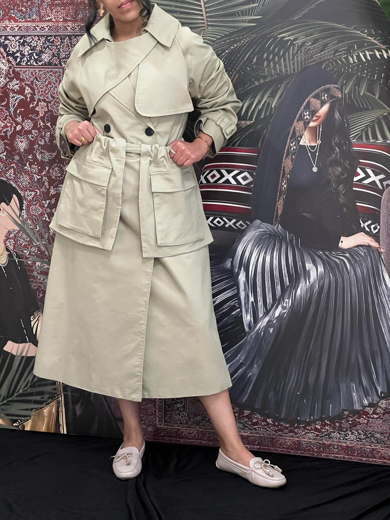 Beige trench coat