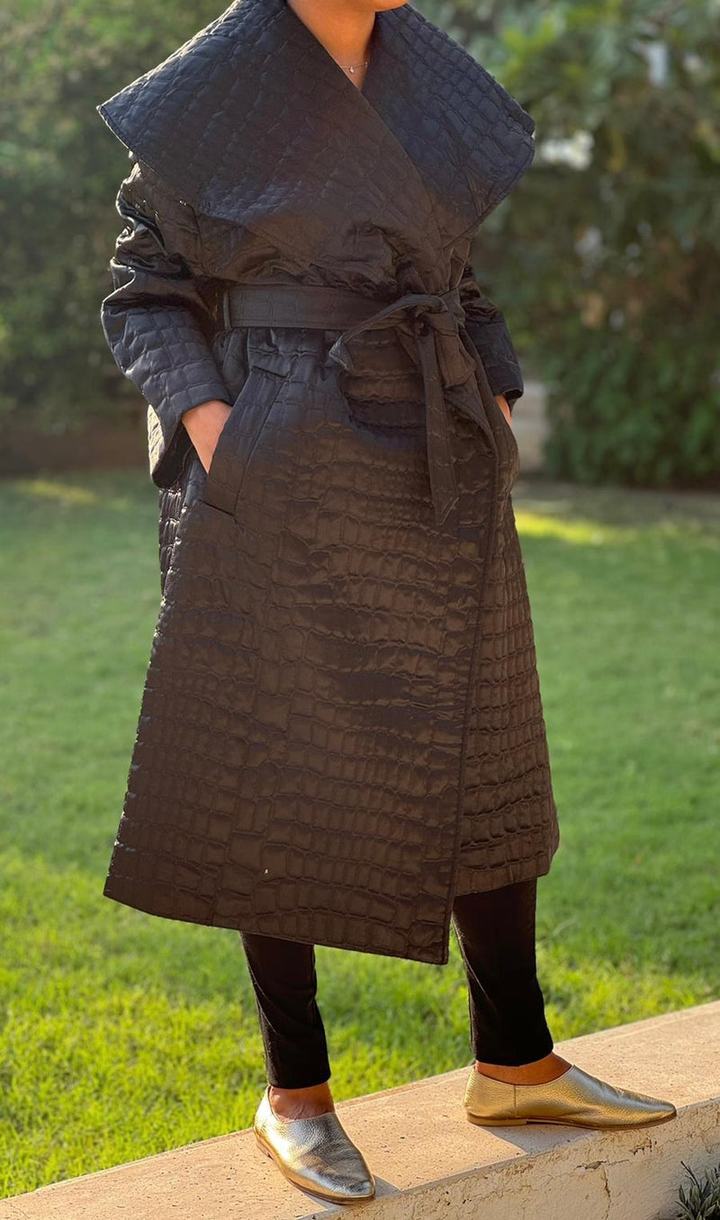 Black quilted jacket