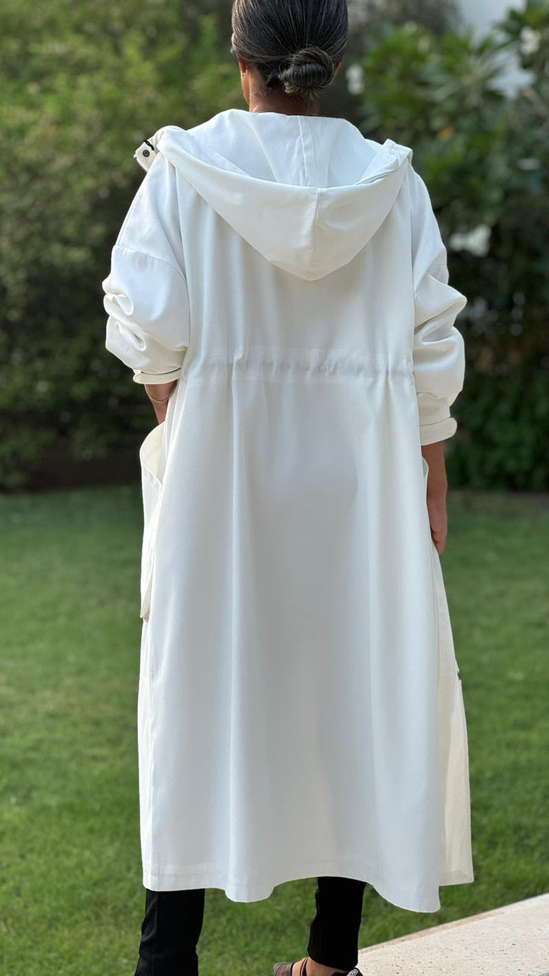 Trench coat with black line