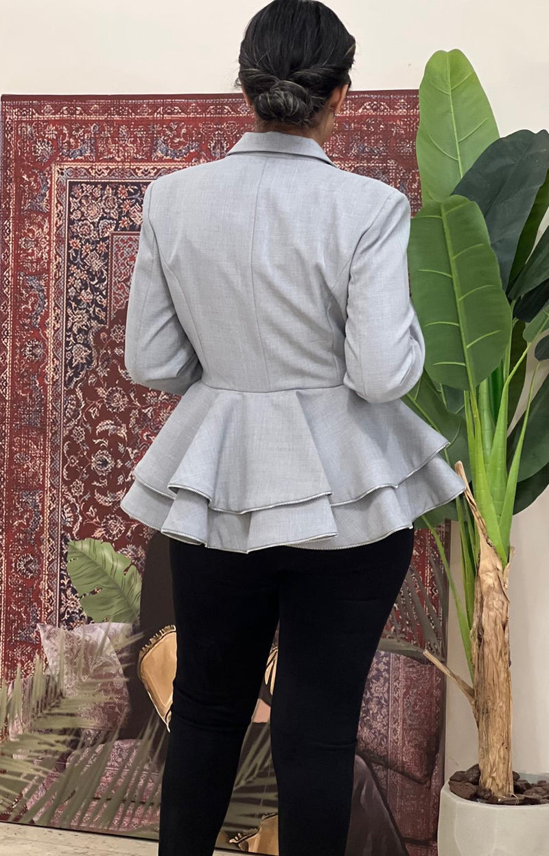 Grey peplum jacket