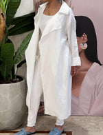 White linen cardigan