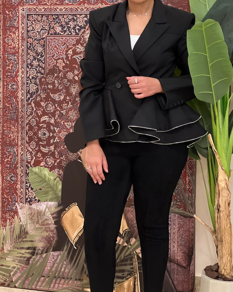 Black peplum jacket