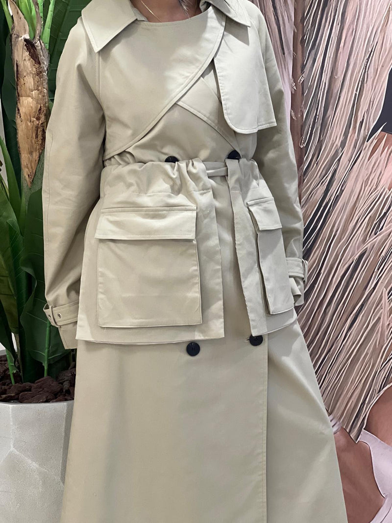 Beige trench coat