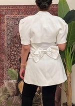 Short sleeves white jacket