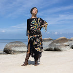 Black fringes Tie Dye dress