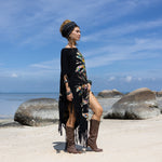 Black fringes Tie Dye dress