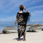 Black fringes Tie Dye dress