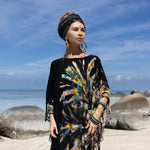 Black fringes Tie Dye dress