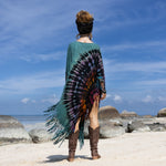 Green fringes Tie Dye dress