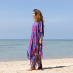 Purple fringes Tie Dye dress