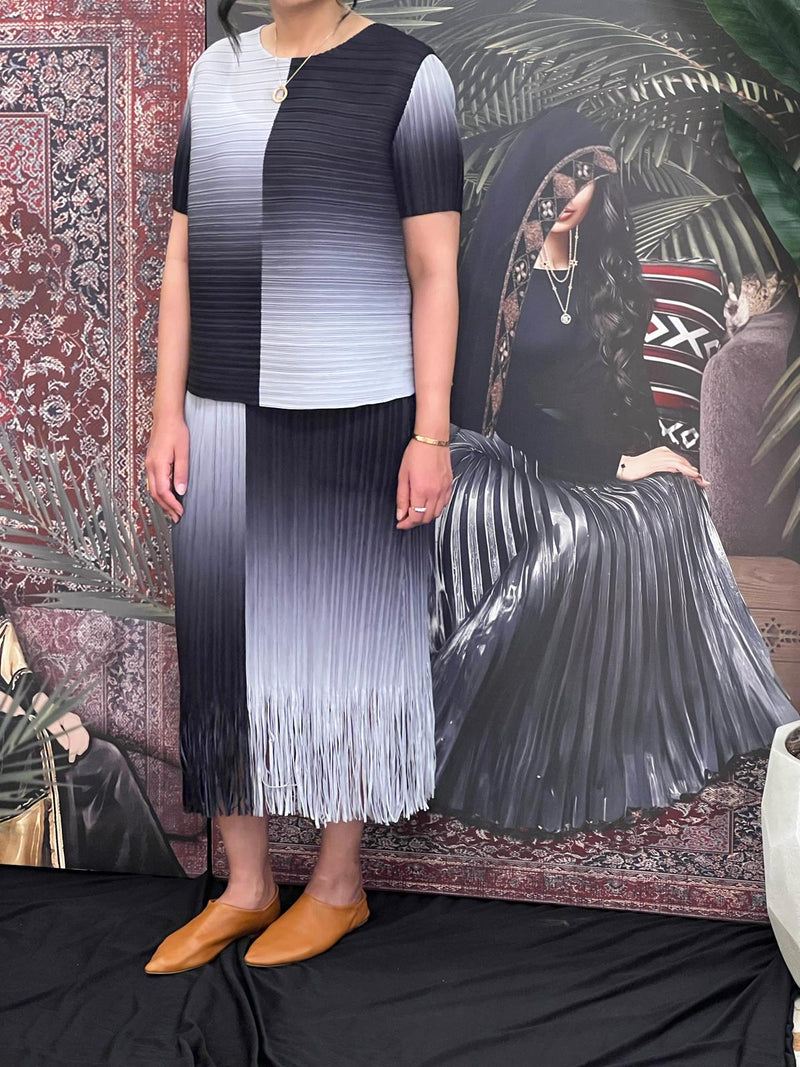 Black Pleated set