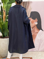 Navy linen cardigan