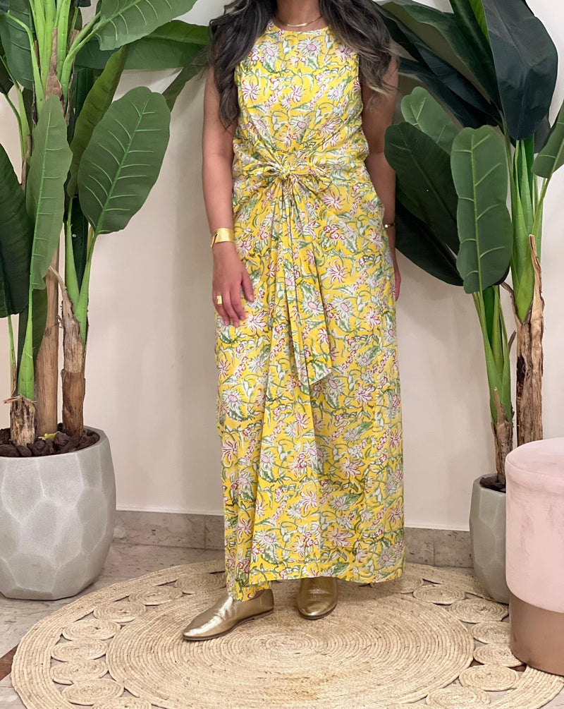 sleeveless patterned dress (available in colours)