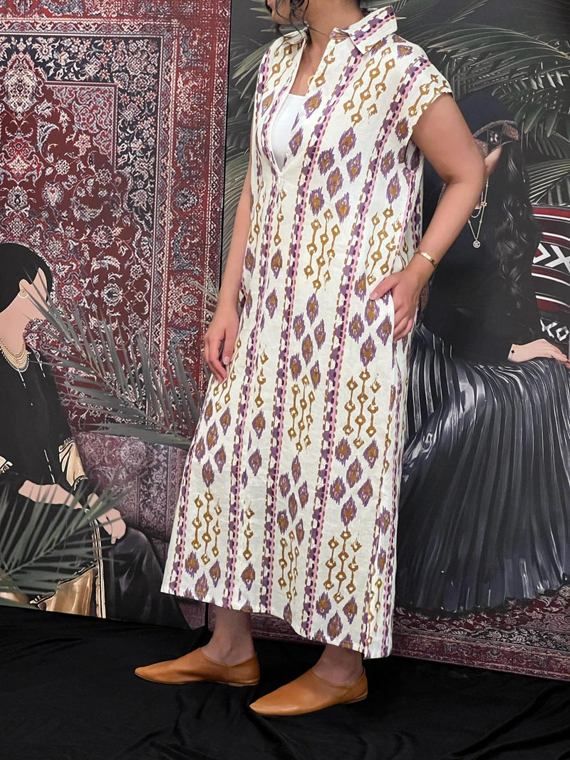 Linen pattern dress