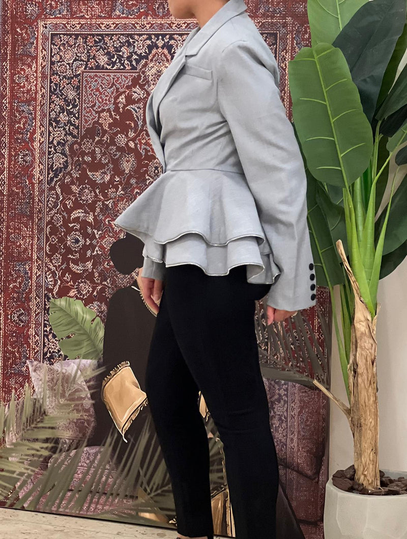 Grey peplum jacket