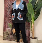 Black blazer with denim
