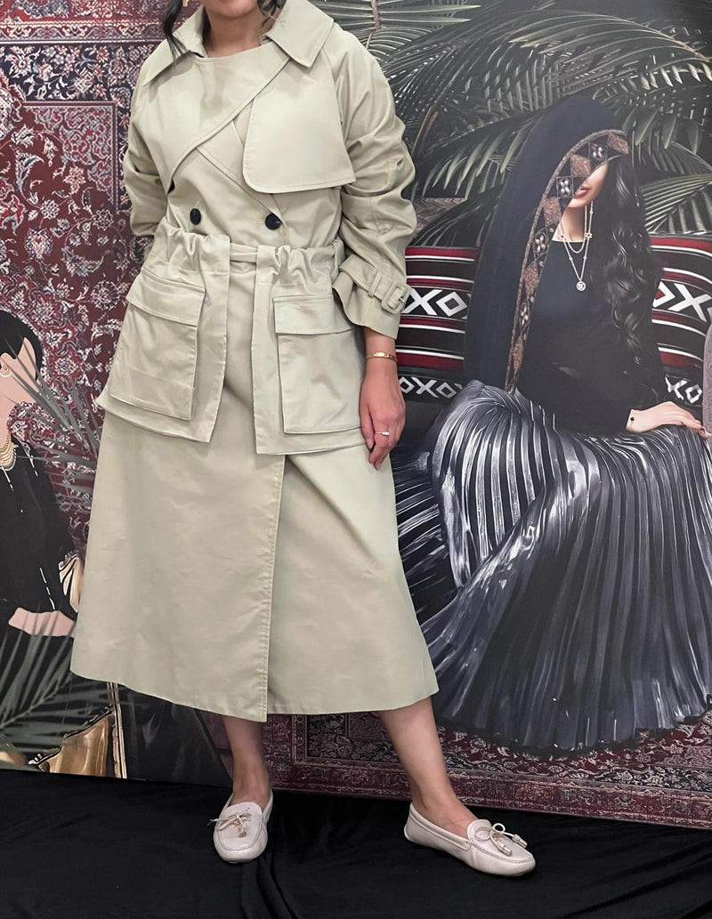 Beige trench coat