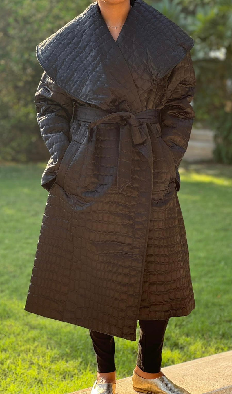 Black quilted jacket