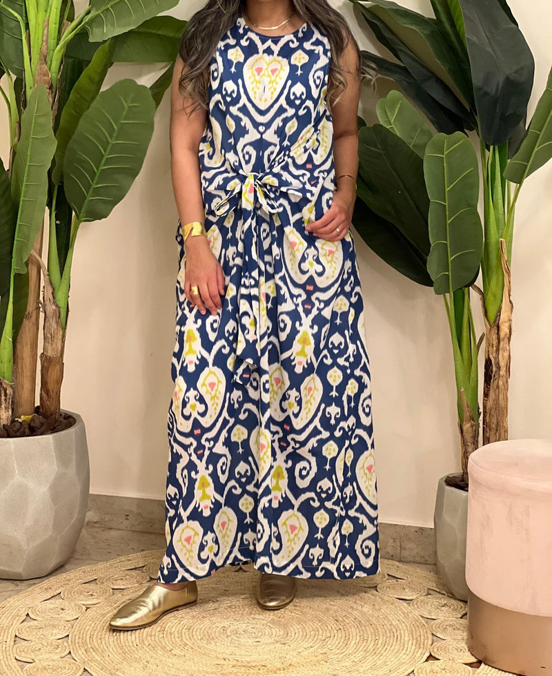 sleeveless patterned dress (available in colours)