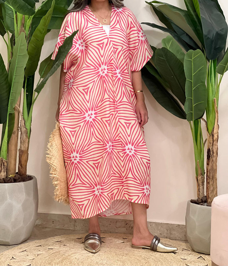 Linen patterened dress