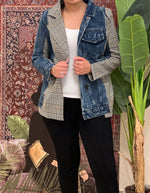 Checked blazer with denim