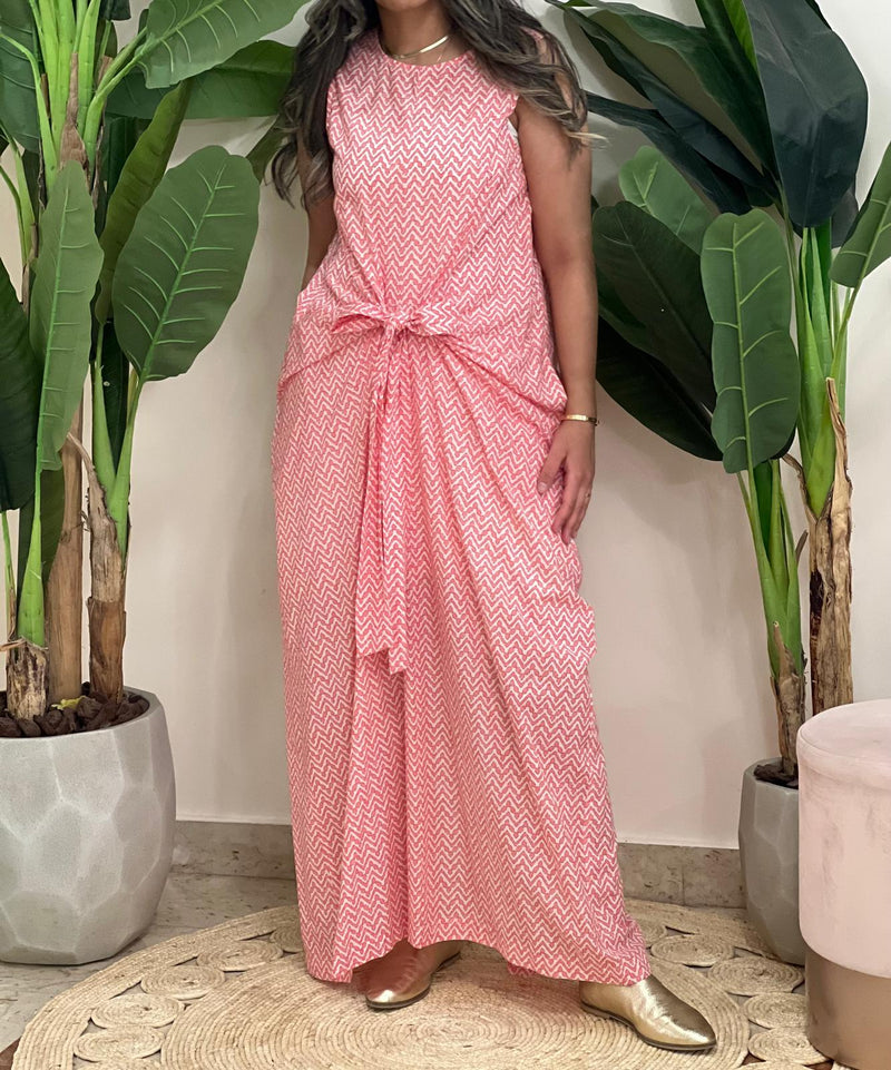 sleeveless patterned dress (available in colours)