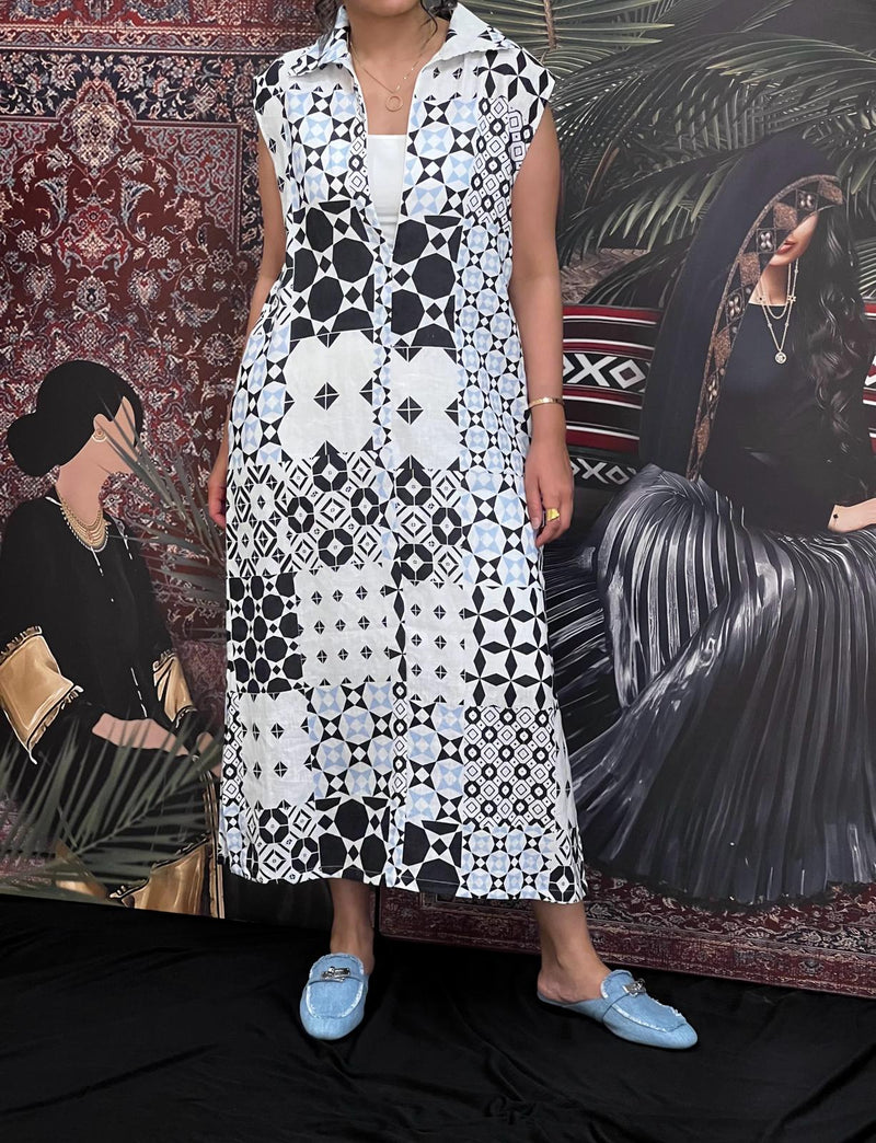 Linen pattern dress