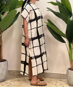 Linen checked dress