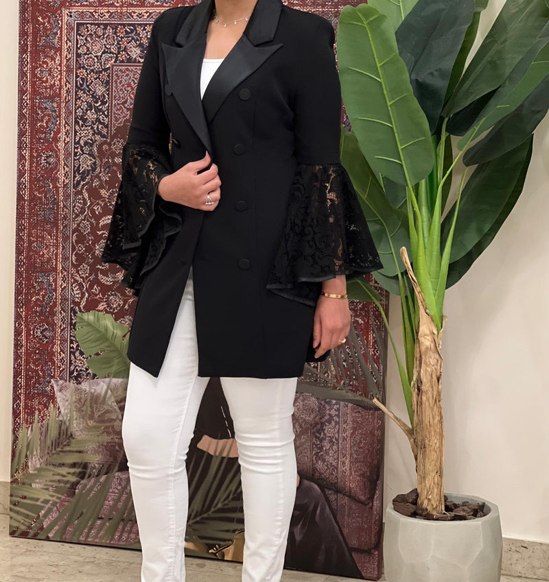 Black blazer with lace