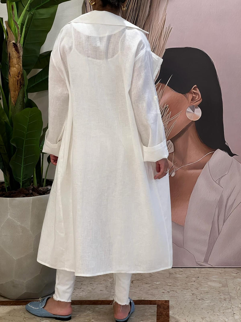 White linen cardigan