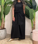 sleeveless Linen patterned dress (available in colours)