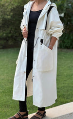 Trench coat with black line