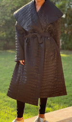 Black quilted jacket