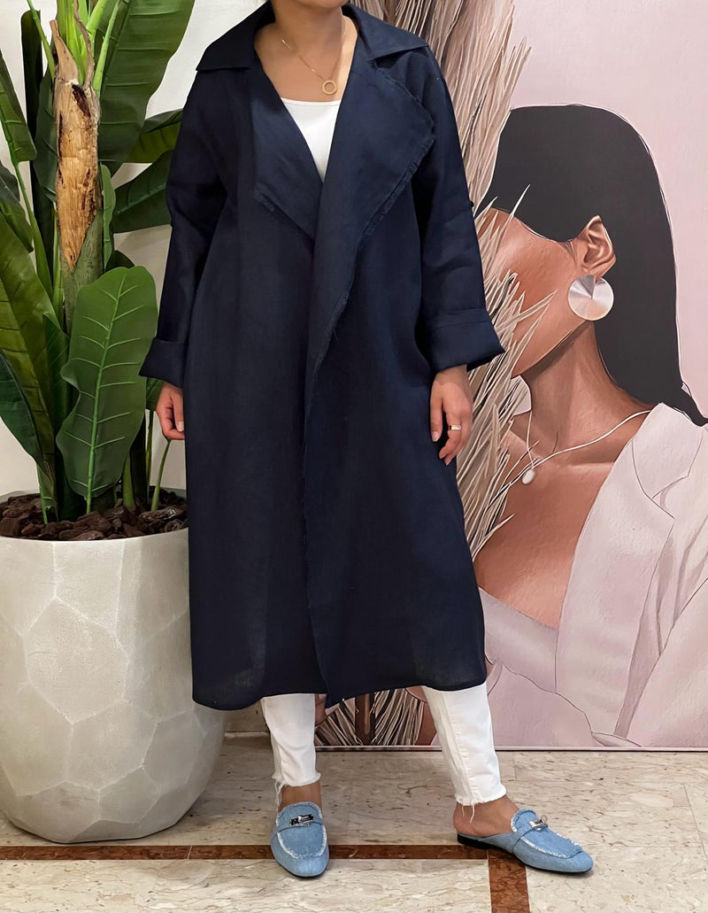 Navy linen cardigan