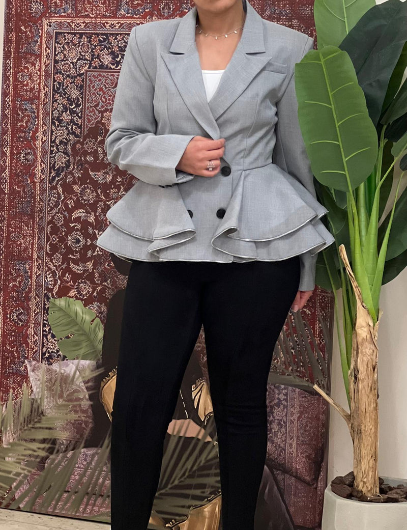 Grey peplum jacket