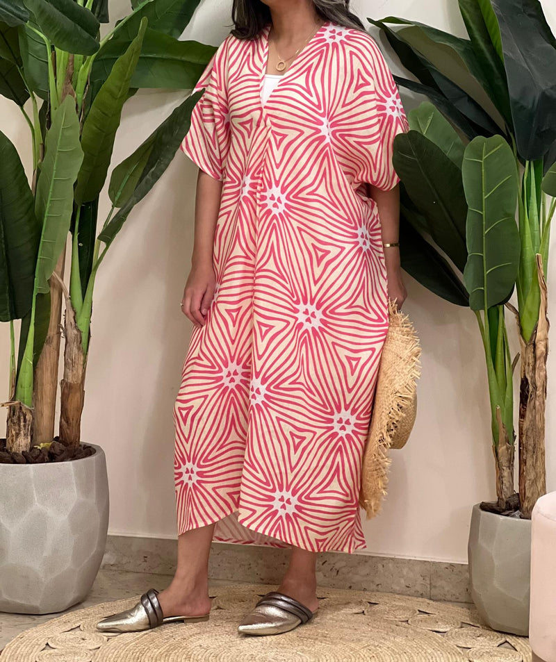 Linen patterened dress