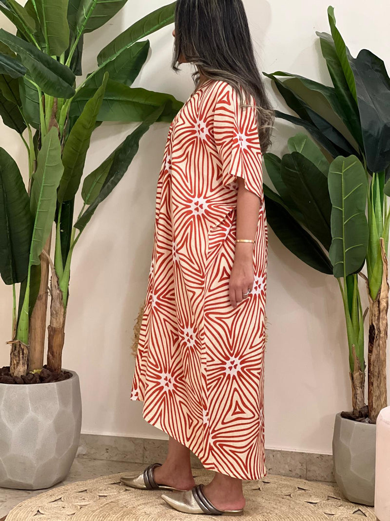 Linen patterened dress