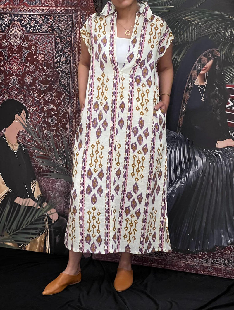 Linen pattern dress