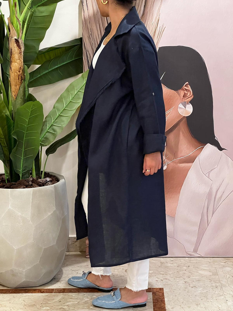 Navy linen cardigan