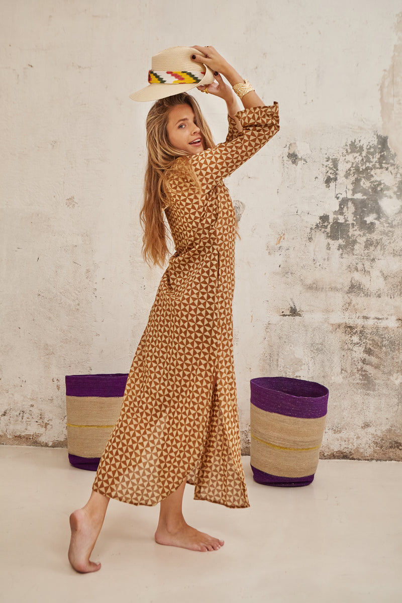 Mustard shirt dress
