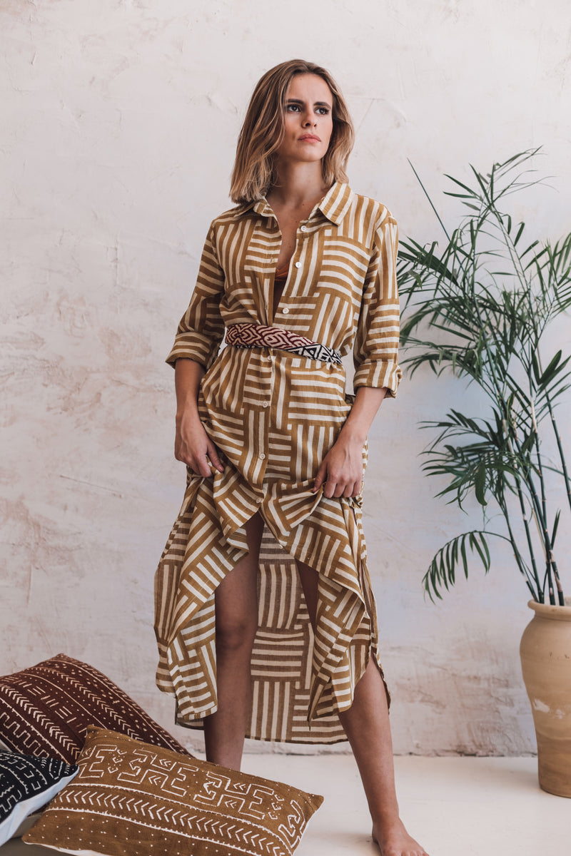 Mustard shirt dress (without belt)