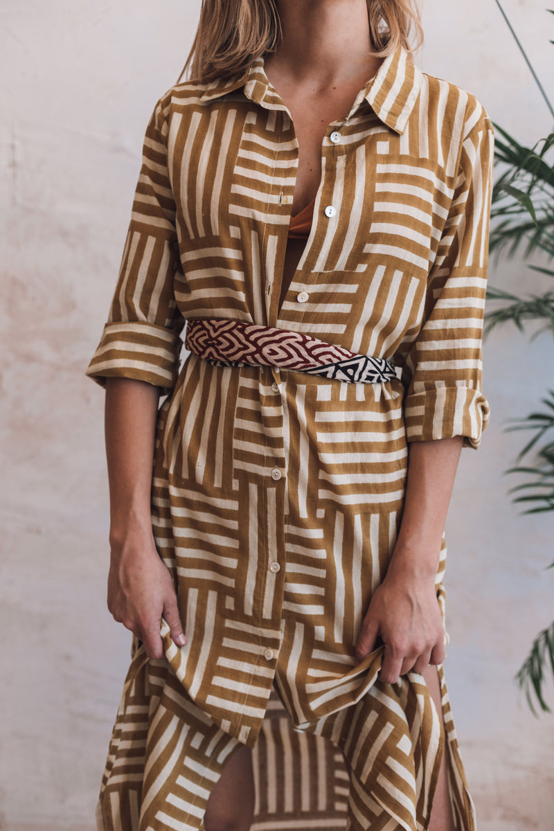 Mustard shirt dress (without belt)