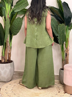 Sleeveless linen set (available in colours)