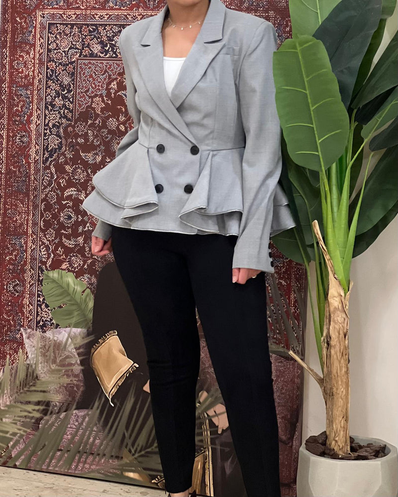 Grey peplum jacket
